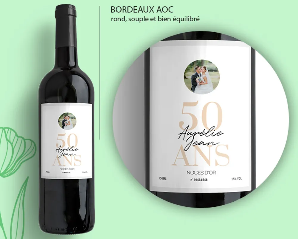 Bouteille de vin personnalisée - Anniversaire de mariage|Cadeaux.com Hot
