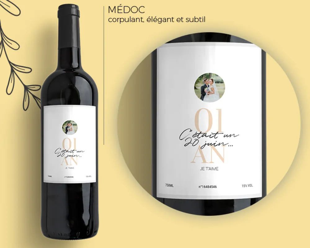 Bouteille de vin personnalisée - Anniversaire de mariage|Cadeaux.com Hot