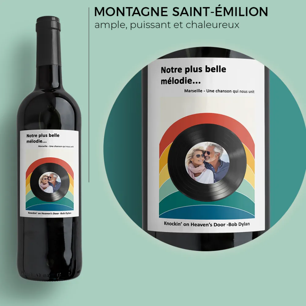Bouteille de vin personnalisée - Retro Vibes|Cadeaux.com Sale