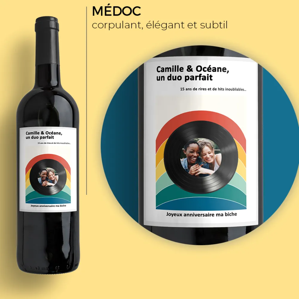 Bouteille de vin personnalisée - Retro Vibes|Cadeaux.com Sale