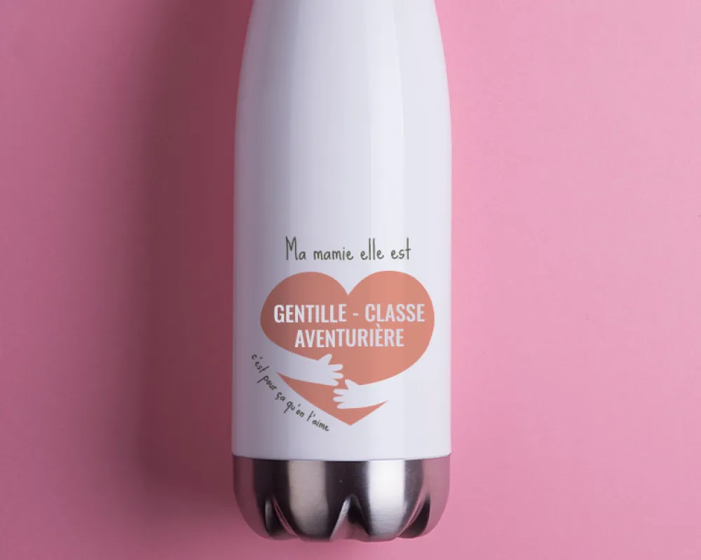 Bouteille isotherme en inox personnalisée - C'est pour ça qu'on t'aime|Cadeaux.com Sale