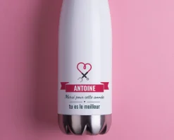 Bouteille isotherme en inox personnalisable - Remerciement personnel soignant|Cadeaux.com Discount