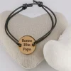 Bracelet cordon avec médaille personnalisée en bois|Cadeaux.com Hot