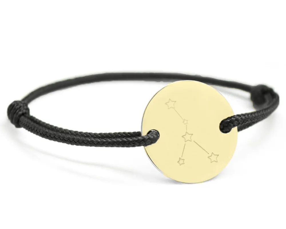 Bracelet cordon personnalisé Plaqué or - Constellations|Cadeaux.com New
