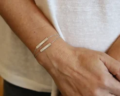 Bracelet double plaques en argent véritable|Cadeaux.com Online