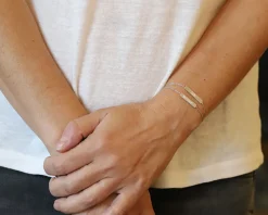 Bracelet double plaques en argent véritable|Cadeaux.com Online