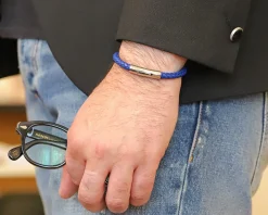 Bracelet en cuir tressé coloré - Marron foncé, camel ou bleu marine|Cadeaux.com Discount