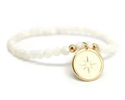 Bracelet femme - Perles en nacre et médaille rose des vents|Cadeaux.com Outlet
