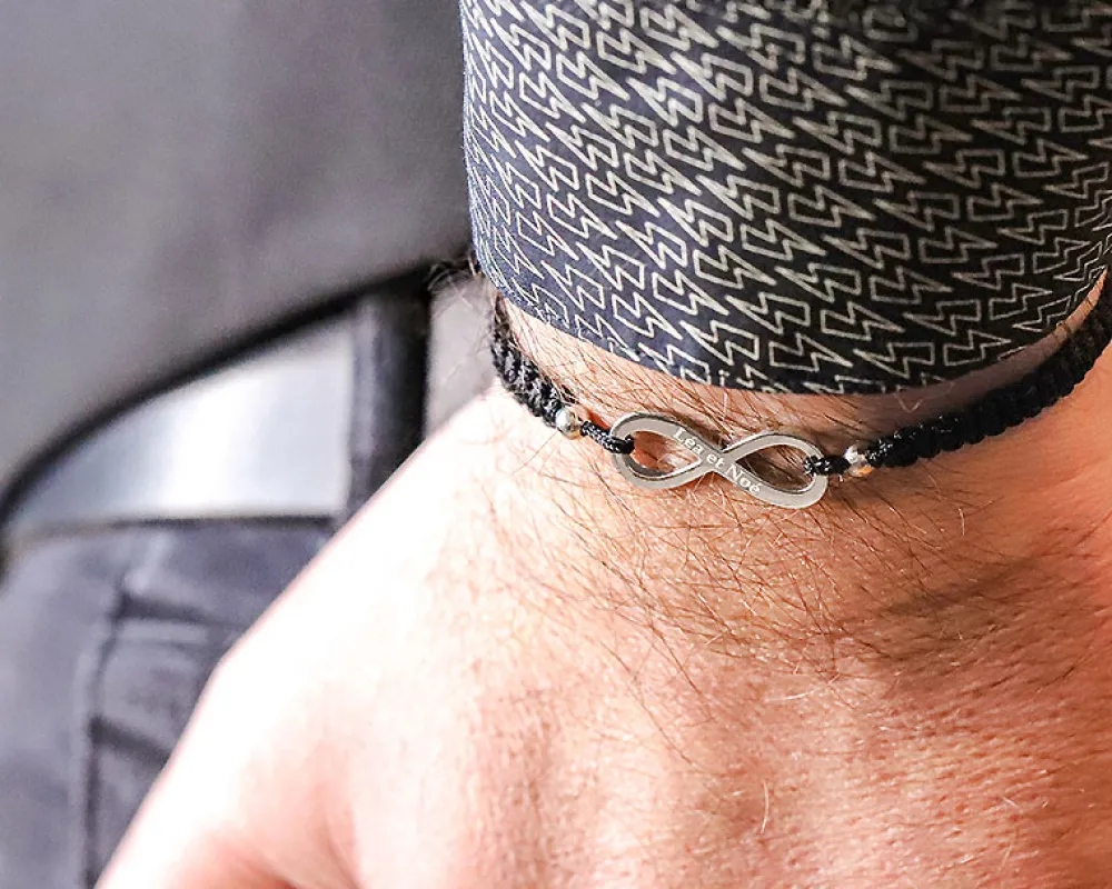 Bracelet infini personnalisé pour Homme - Prénom|Cadeaux.com Hot