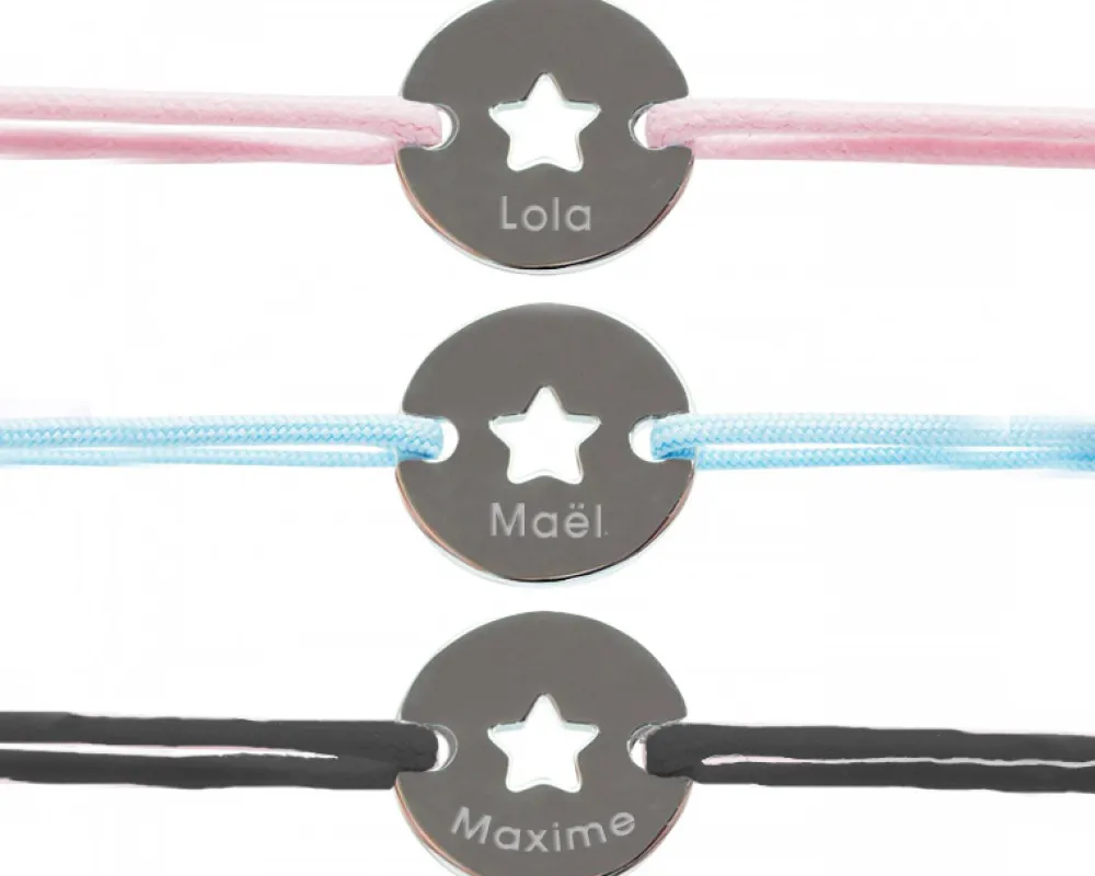 Bracelet Jeton Personnalisable - Etoile argent véritable|Cadeaux.com Outlet