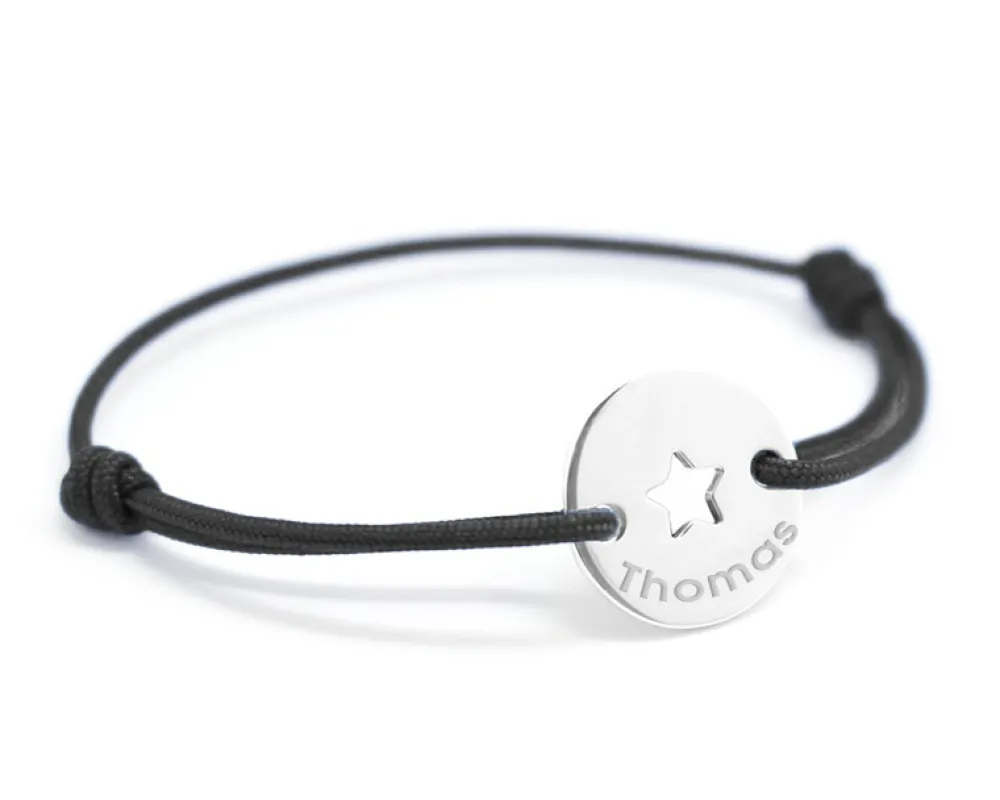 Bracelet Jeton Personnalisable - Etoile argent véritable|Cadeaux.com Outlet