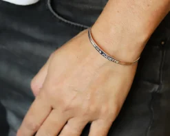 Bracelet Jonc gravé en Argent véritable|Cadeaux.com Outlet