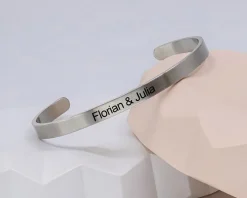 Bracelet jonc personnalisable pour homme en acier mat|Cadeaux.com New