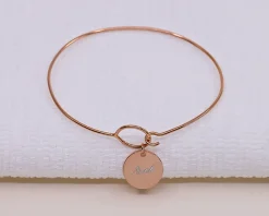 Bracelet jonc personnalisé - Plaqué or 18 carats, argent ou argent rosé|Cadeaux.com Outlet