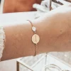 Bracelet médaille pour femme - Nacre blanche ou Pierre Rose|Cadeaux.com Sale