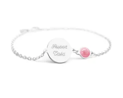 Bracelet médaille pour femme - Nacre blanche ou Pierre Rose|Cadeaux.com Sale