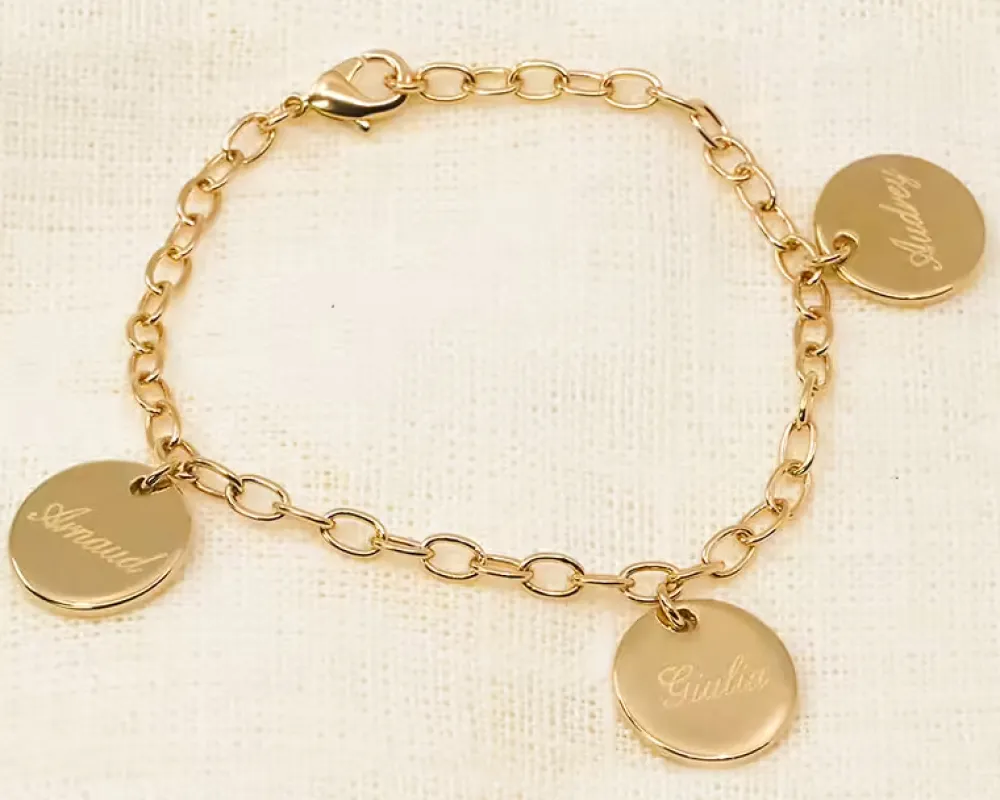 Bracelet médailles - Plaqué Or 18 carats|Cadeaux.com Best
