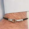 Bracelet Menottes en cuir et Acier|Cadeaux.com