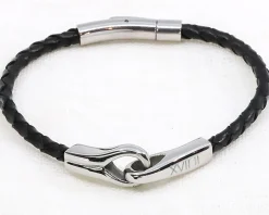 Bracelet Menottes en cuir et Acier|Cadeaux.com