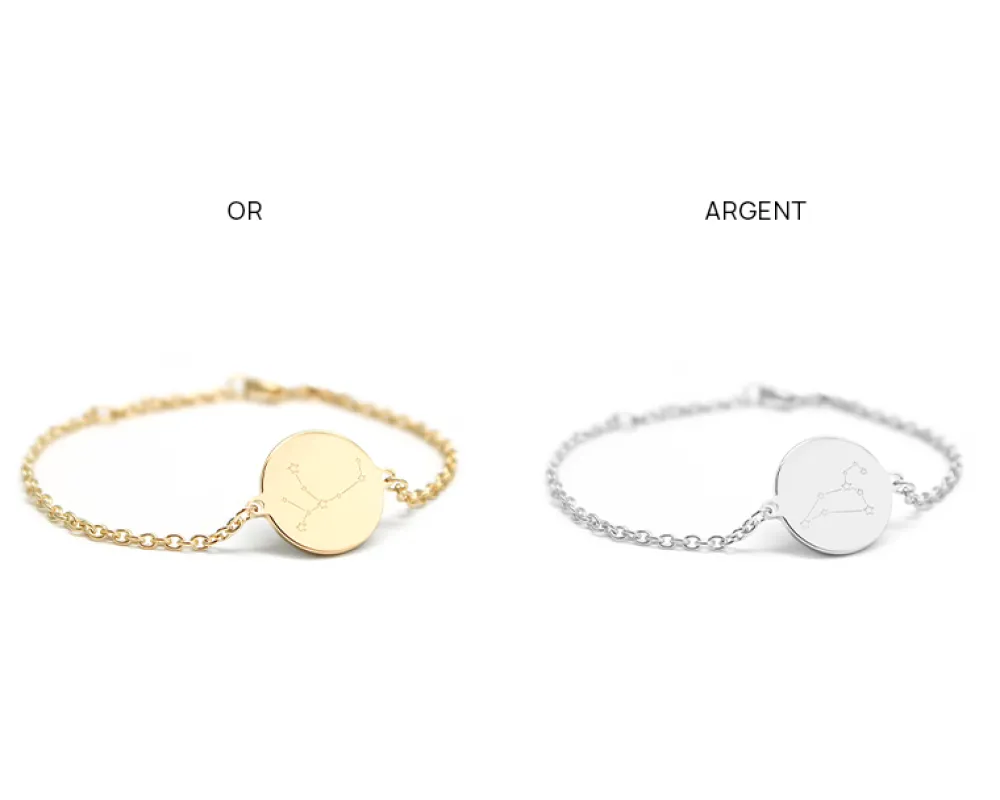Bracelet personnalisé plaqué or ou argent - Constellations|Cadeaux.com