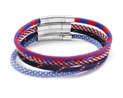 Bracelet personnalisé pour homme - cordon rouge et bleu|Cadeaux.com Sale