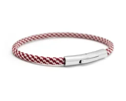 Bracelet personnalisé pour homme - cordon bordeaux et blanc|Cadeaux.com Sale