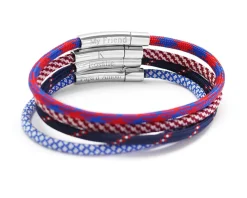 Bracelet personnalisé pour homme - cordon bordeaux et blanc|Cadeaux.com Sale