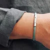 Bracelet personnalisé pour homme - cordon aquamarine|Cadeaux.com Outlet