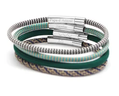 Bracelet personnalisé pour homme - cordon aquamarine|Cadeaux.com Outlet