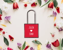 Cadenas de l'Amour Personnalisable - Prénoms - Rouge Passion|Cadeaux.com Hot