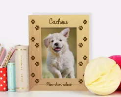 Cadre en bois gravé empreintes chien|Cadeaux.com Hot