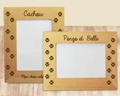 Cadre en bois gravé empreintes chien|Cadeaux.com Hot