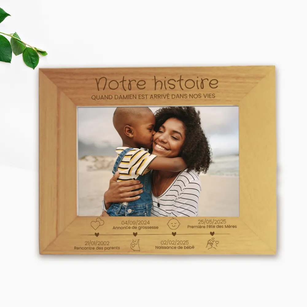 Cadre en bois personnalisé - Ligne de Vie|Cadeaux.com New