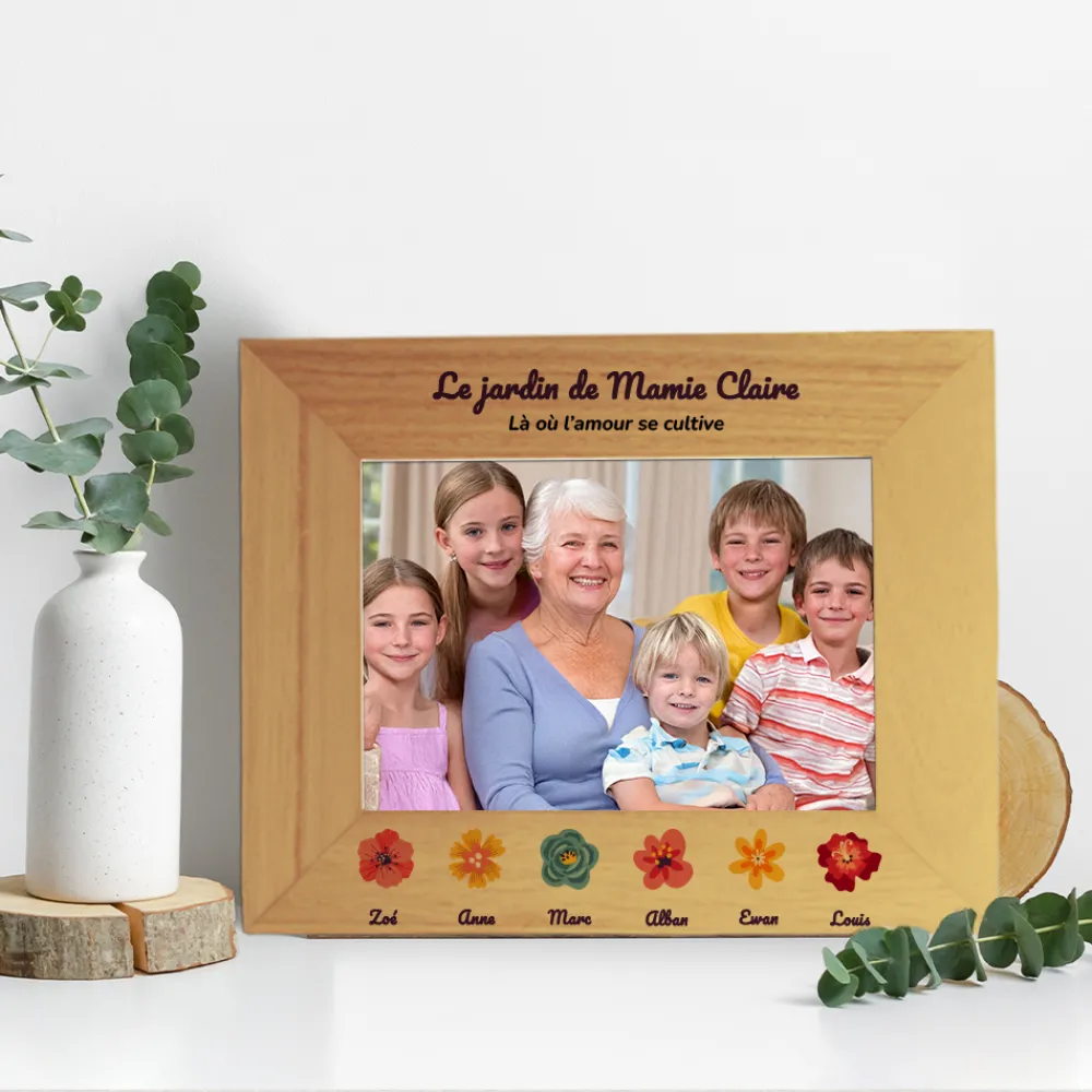 Cadre en bois personnalisé - Famille fleurs|Cadeaux.com Sale