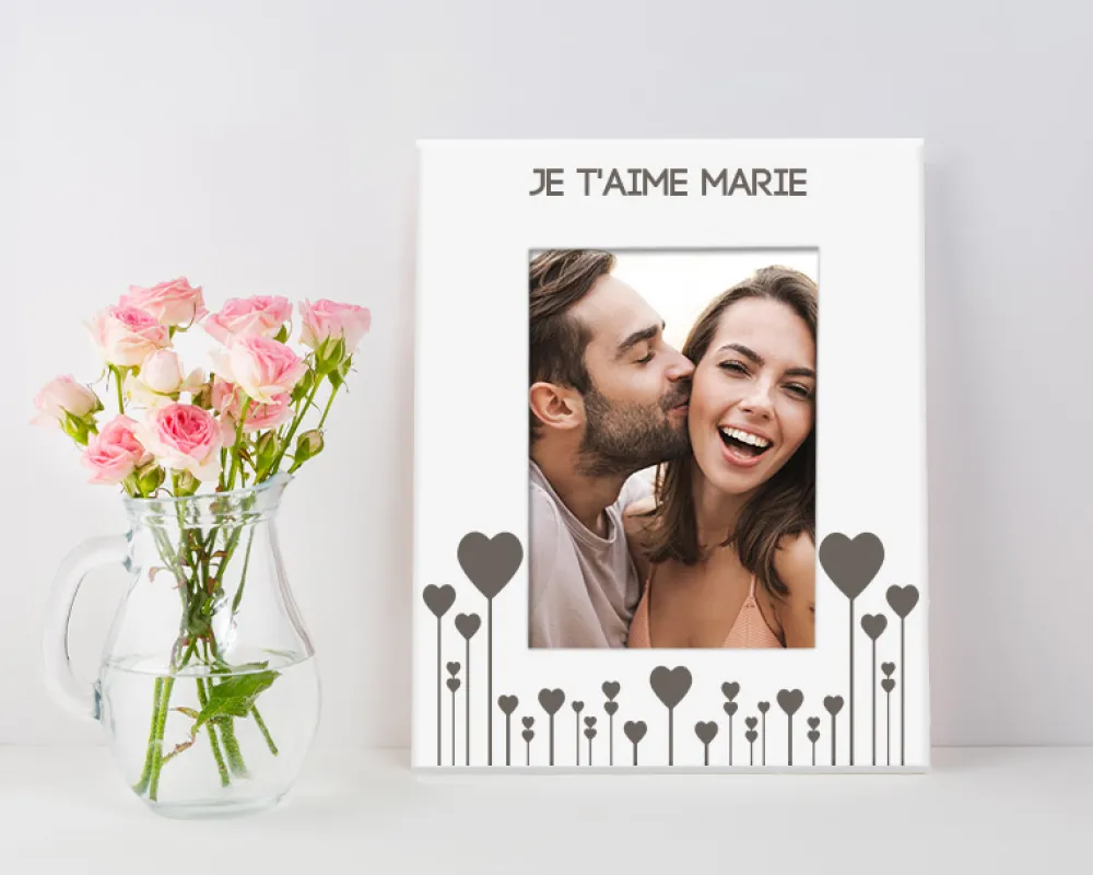 Cadre métal blanc gravé Love|Cadeaux.com Outlet