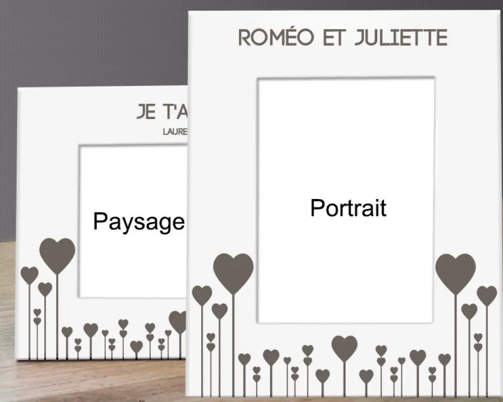 Cadre métal blanc gravé Love|Cadeaux.com Outlet