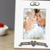 Cadre métal blanc gravé Mariage|Cadeaux.com Best