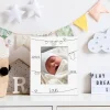 Cadre métal blanc gravé Naissance|Cadeaux.com Best