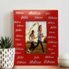 Cadre métal rouge gravé Famille Prénoms|Cadeaux.com New