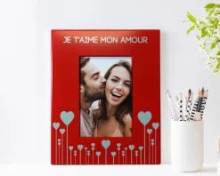 Cadre métal rouge gravé Maman|Cadeaux.com Outlet