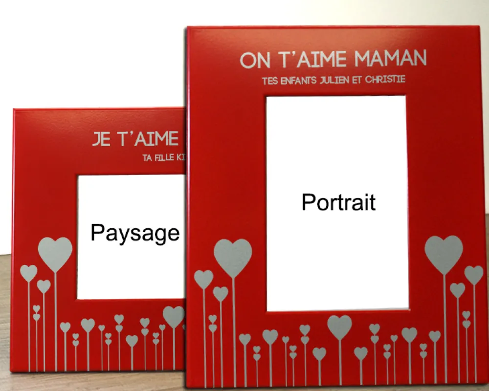 Cadre métal rouge gravé Maman|Cadeaux.com Outlet