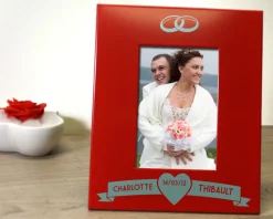 Cadre métal rouge gravé Mariage|Cadeaux.com Outlet