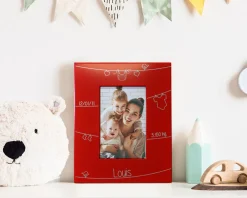 Cadre métal rouge gravé Naissance|Cadeaux.com Best