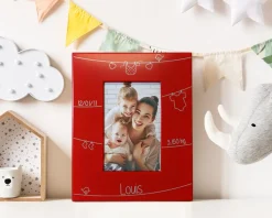 Cadre métal rouge gravé Naissance|Cadeaux.com Best