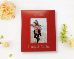 Cadre métal rouge gravé Passion|Cadeaux.com Discount