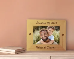 Cadre photo en bois gravé - Papa|Cadeaux.com Outlet