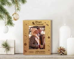 Cadre photo en bois personnalisé - Premier Noël ensemble|Cadeaux.com New