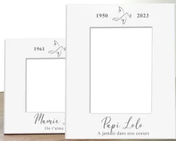 Cadre photo en métal blanc - Deuil|Cadeaux.com New