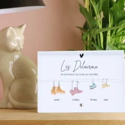 Cadre photo en verre personnalisé - Famille Chaussures|Cadeaux.com