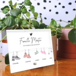 Cadre photo en verre personnalisé - Famille Chaussures|Cadeaux.com